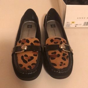 Leopard and black loafers